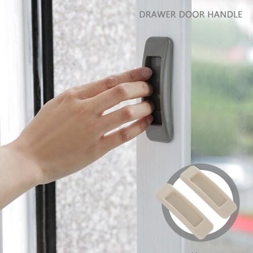 2pcs Paste The Open Sliding Door For Interior Drawer Doors Glass Window Cabinet Wardrobe Self-adhesive Handle