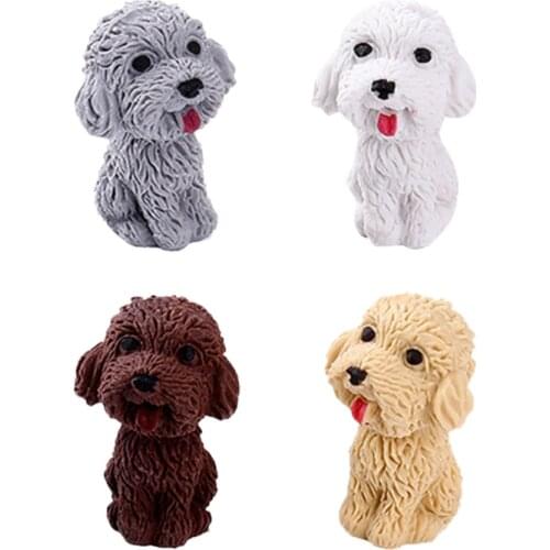 4 Pcs Teddy Dog Pencil Eraser Student School Supplies Rubber Erasers School Pencil Erasers for Kids Painting Stationery Student