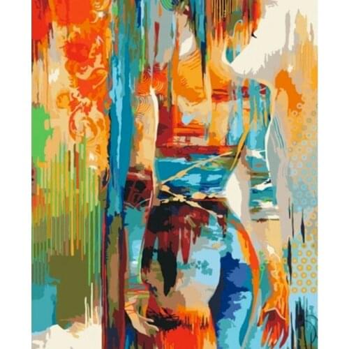 Abstract Art Oil Painting By Numbers Women Painting On Canvas Handmade Frame Picture By Number DIY Craft Adults Kits Home Decor