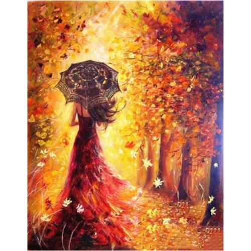 5D DIY Diamond Painting Beautiful Women Autumn Landscape,Full Square Diamond Embroidery,Cross Stitch animals,Rhinestone Mosaic