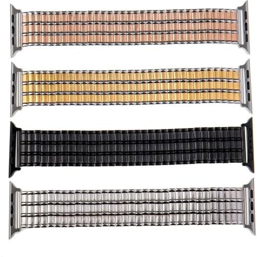 Bamboo steel strap for apple watch band 44mm 42mm Replacement iwatch Series SE 6 5 4 3 2 Wrist watchband loop 40mm 38mm bracelet