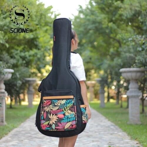 41 Inch Print Guitar Case Waterproof Acoustic Folk Guitar Bag Backpack 600D Oxford Guitar Gig Bag Cover With Shoulder Straps