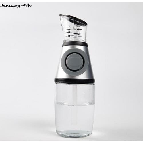 Superior Glass Oil And Vinegar Dispenser Measuring Oil Pourer For Kitchen Wide Opening For Easy Refill And Cleaning Clear Glass