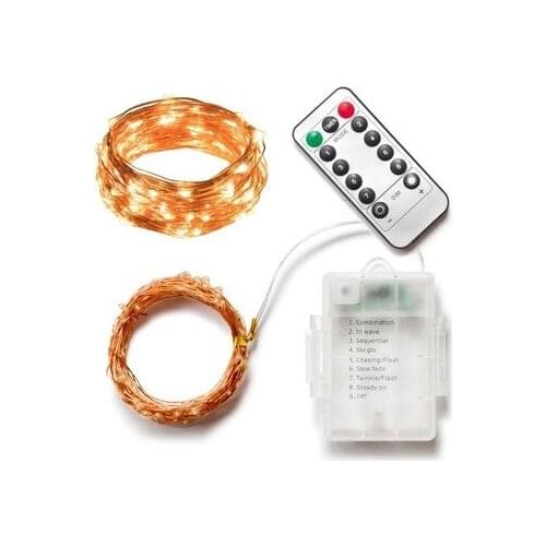 Fairy Lights Battery Operated 100LED String Lights Remote Control Timer Twinkle String Lights 8 Modes 16.4 Feet Firefly Lights