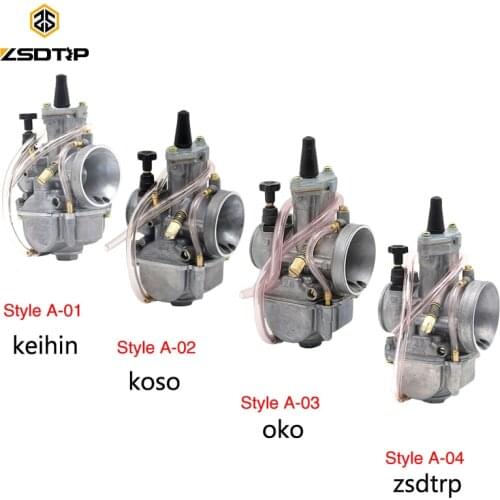 ZSDTRP Universal For Keihin Koso OKO Motorcycle Carburetor 21 24 26 28 30 32 34mm With Power Jet Dirt Bike 2T 4T PWK Carburador
