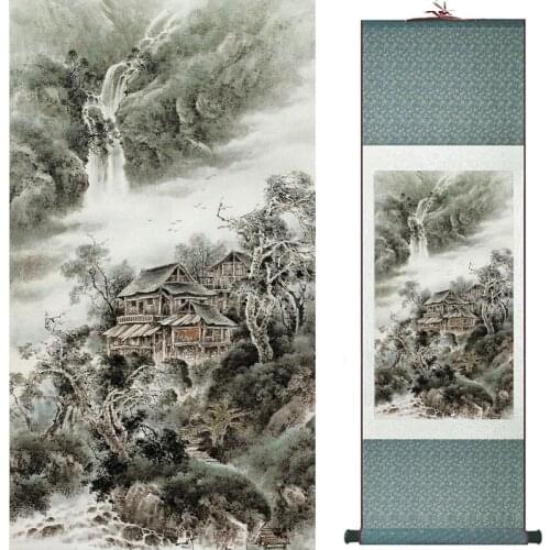 Old fashion painting landscape art painting Chinese traditional art painting China ink painting201907161411