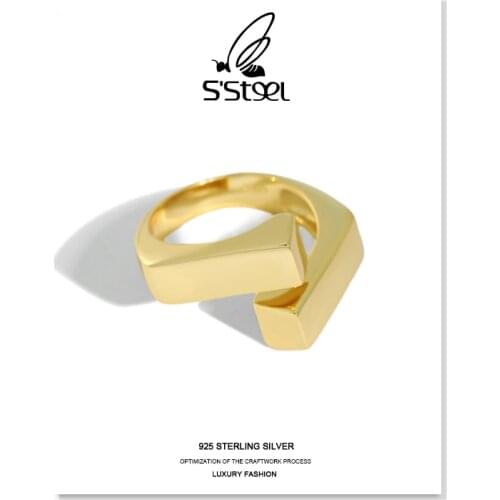 SSTEEL Designer Rings For Women 925 Sterling Silver Korean Minimalist Personalized Handmade Opening Ring Bague Argent Jewelry