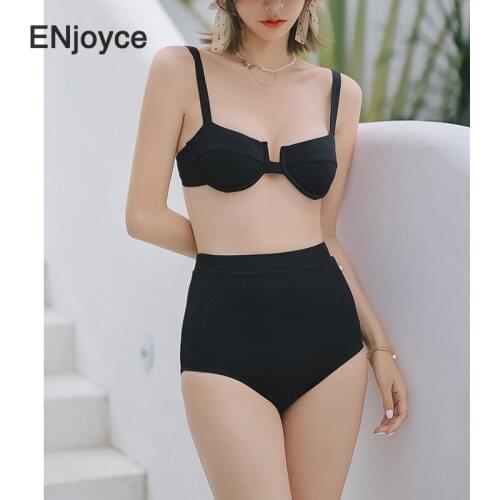 Summer Black Bikini 2 Piece Set 2021 Sexy Cover Up Swimsuit Women High Waist Swimwear Swimming Bathing Suit Beach Wear Outfits