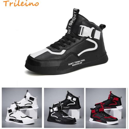 2021 New Arrival High Top Casual Skateboarding Shoes Men Solid Colors Fashion Sneakers Outdoor Leisure Mens Vulcanize Shoes