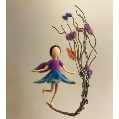 Fairy Needle Felting Kit for Beginners Elf Handmade Wool for Felting Craft Kits Felting Gift 15cm Height Video Instruction