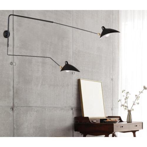 Nordic creative personality bedroom living room multi functional long arm study room wall lamp