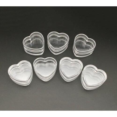 10Pcs/Set Plastic Heart Shape Cream Box Cosmetic Case Transparent Makeup Container Cream Storage Container