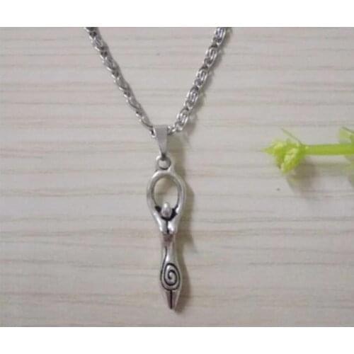 NEW Fertility Goddess New Fashion Jewelry Vintage Antique Silver Color Fertility Goddess Charms Pendant Necklace