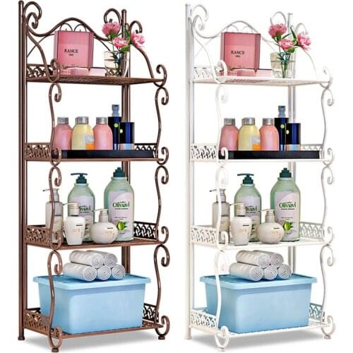 Bathroom shelf floor-standing toilet bathroom wrought iron multi-layer shelf bedroom kitchen balcony storage shelf