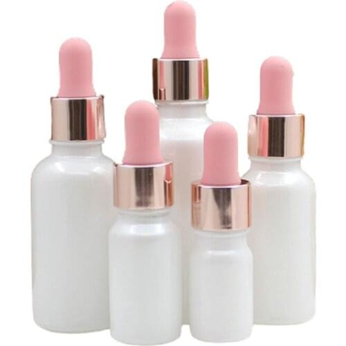 Empty Serum Dropper Bottle White Essential Oil Glass Aromatherapy Liquid 5/10/20/30/50ML Drop for Massage Pipette Bottle 10pcs
