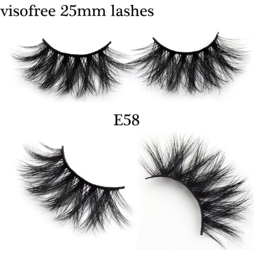 Visofree 25mm Lashes Cruelty Free Mink Eyelashes False Eyelashes Extra Long Makeup 3D Mink Lashes Eyelash Extension Fake Lashes