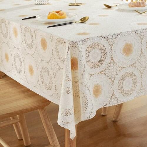 Tablecloth Rectangle Waterproof Oilcloth Geometric Printed Soft Plastic PVC Living Room Kitchen Table Cloth Cover Mat Home Decor