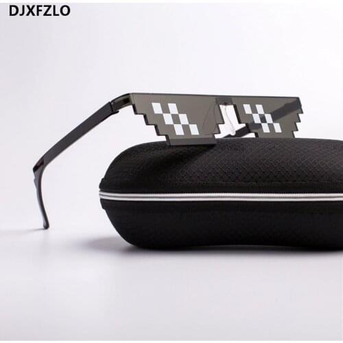 DJXFZLO 2020 Glasses 8 Bit MLG Pixelated Sunglasses Men Women Brand Thug Life Party Eyeglasses Mosaic Vintage Eyewear UV400