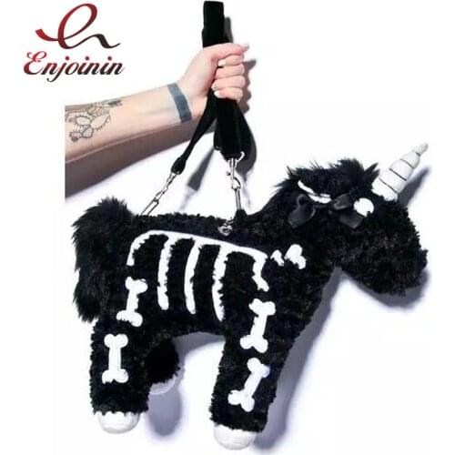 Punk Unicorn Design Shoulder Bag for Women Fashion Crossbody Bag Young Girls Purse and Handbas Plush Tote Bag Cute Messenger bag