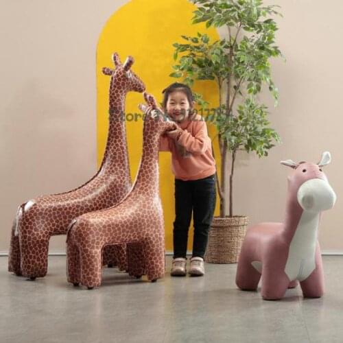 Giraffe Stool Large Creative Cartoon Living Room Cute Pet Animal Shoe Stool Children Stool Sofa Net Red Chair