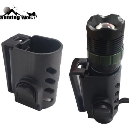 Tactical Polymer Flashlight Case Belt Pouch Torch Storage Holster with Zoomable LED Lamp for Hunting Outdoor Dropshipping