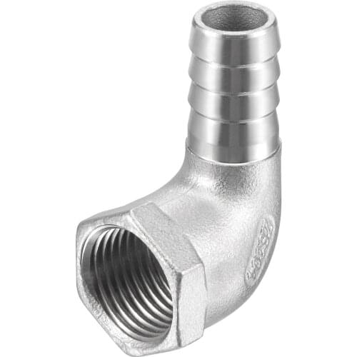 Uxcell 304 Stainless Steel Hose Barb Fitting Elbow 15mm x 1/2 NPT Female Pipe Connector