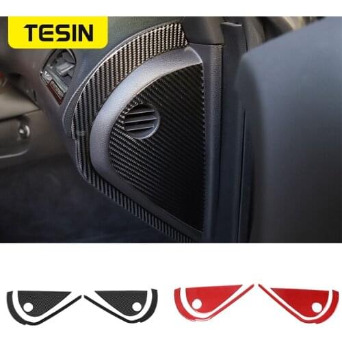 TESIN Interior Mouldings Car Center Console Both Side Air Conditioner Outlet Decor Cover Stickers For Dodge Challenger 2015