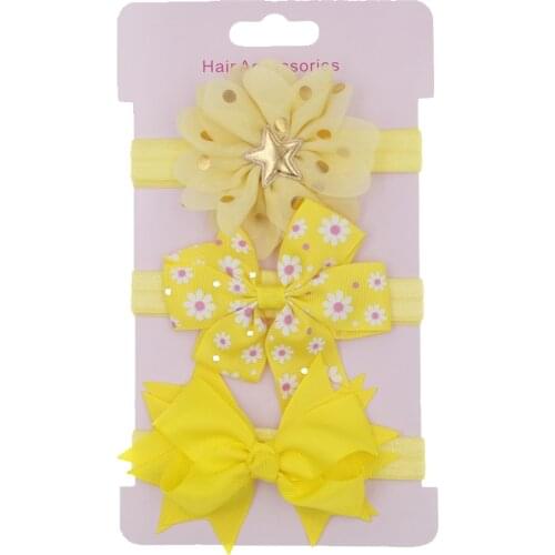 Wowsorie 2018 New Simple Pure Korean Hair Accessories Fashion Cute Children Headband Bow Cards Three Piece Sets Hoofdband