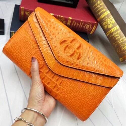Fashion Designer Genuine Crocodile Skin Female Women Small Envelop Purse Real Alligator Leather Ladies Single Cross Shoulder Bag