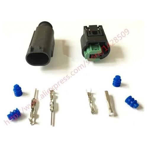 5 Set Auto 2 Pin Male Female Wire Connector Engine Coolant Temp Water Temperature Sensor Plug For BMW Buick 1-967644-1