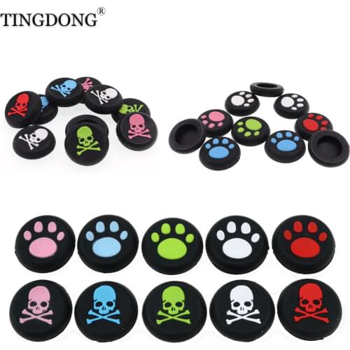 1Pair=2PCS Silicone Cat Paw Skull Edition Joystick Thumb Stick Grip Cap for PS3 PS4 Pro Slim Xbox 360