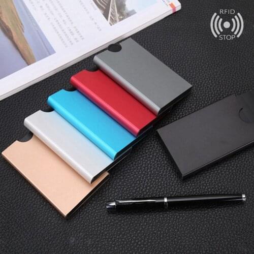 1 Piece Aluminum New Bank Credit Card holder Package Card Holder Fashion Business Card Case Gift Box Aluminum Alloy Card Wallet