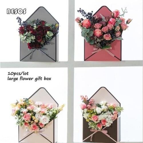 10pcs Wholesale Colorful Envelope Large Size Flower Gift Box Wedding Party Shop Decoration Background Flower Packaging Gift Box