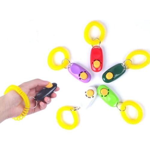 100pcs Dog Clicker with Key Chain Pet Puppy Training Toys Clicker Obedience Dog Cat Training Trainer Pet Supplies