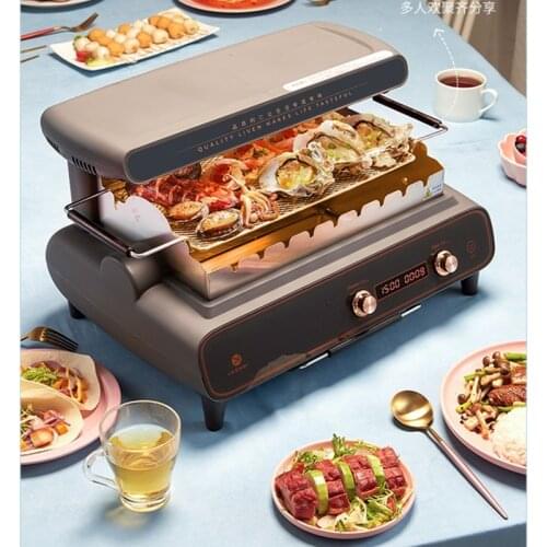 Liven Electric Barbecue Grill Automatic Rotating Indoor Electric Barbecue Skewers Machine No Soot Automatic Barbecue Machine