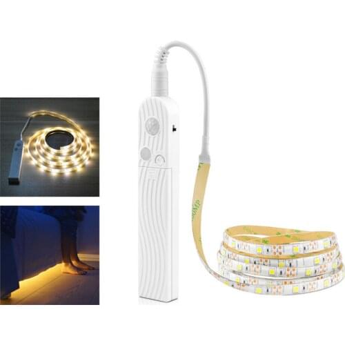 2835 5050 Pir Motion Sensor Led Strip Bed Closet Night Light Aaa Battery Power Flexible Led Strip Lamp Wardrobe Cabinet Stairs