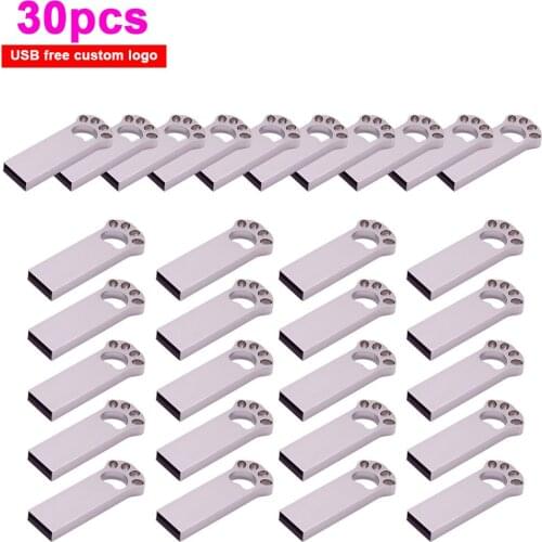30pcs/lot Metal Pen Disk USB Flash Drive 2.0 64GB 32GB Memory Pen Drive Pen Stick Flash Usb Drives for Photography Custom logo