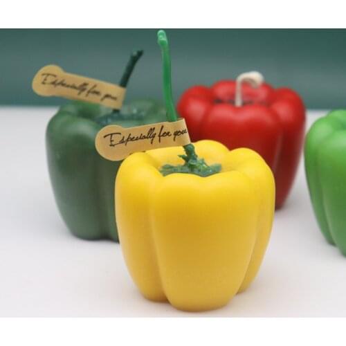3D Fruit Pepper Candle Mold Silicone Mould for DIY Handmade Aromatherapy Candles Ornaments Soap Cake Mold Candle Making Jars