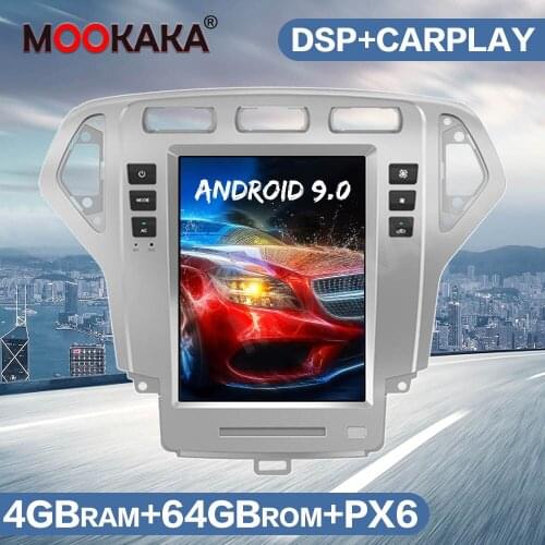 Tesla Style Car Vertical Screen Android 9 GPS Navigation Radio For Ford Mondeo Fusion MK4 2007-2010 Audio Tape Recorder Headunit