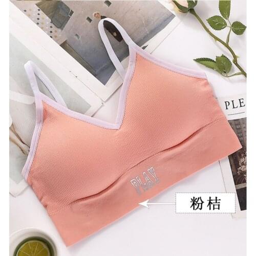 New Korean Seamless Sexy Women Bra Yoga Sport Wire Free Bralette Thin Chest Girl Bra Tank Top Lingerie Vogue Girl Underwear