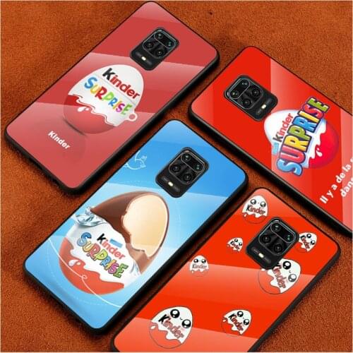 Egg KINDER Joy Surprise For Xiaomi Redmi Note 10 10S 9T 9S 9 8T 8 7 Phone Case Tempered Glass Hot New Shell Luxury Cove