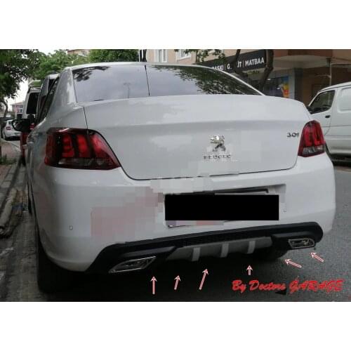 For Peugeot 301 Sedan Model Diffuser 2 Fake Exhaust Car Accessory unıversal modified Rear Bumper attachment Flexible Durable