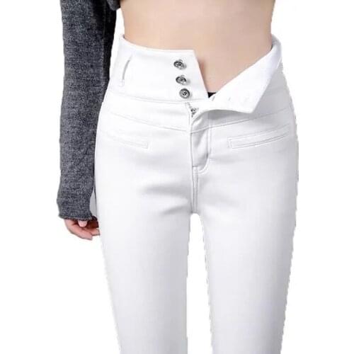 Spring Autumn High Waist Women Jeans Elastic Oversize Streetwear Denim Trousers Korean Fashion All-Match Skinny Pencil Pants