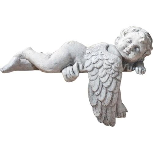 European Retro Resin Sleeping Posture Angel Miniature Figurine Outdoor Garden Plant Pot Ornament Home Decoration Accessories