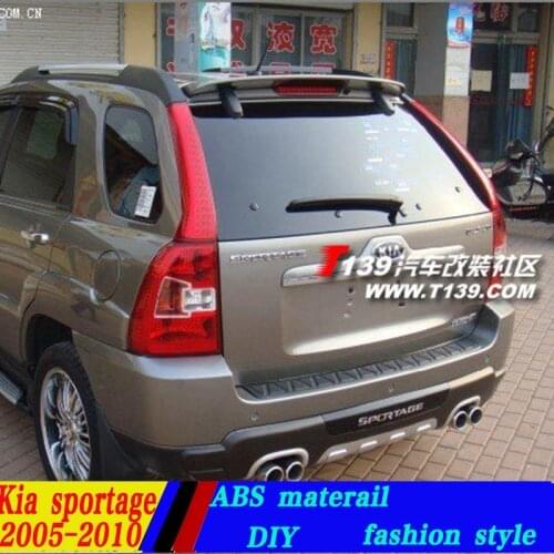 Use for Kia sportage spoiler2005-2010 sportage Spoiler light High Quality ABS Material Car Rear Wing Primer Color Rear Spoiler