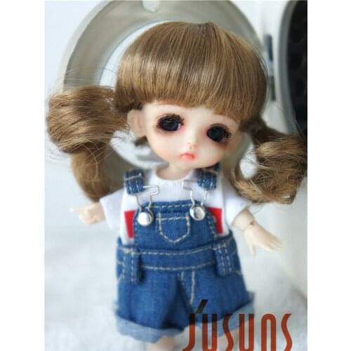 JD199 1/12 Cute tiny BJD doll wigs Size 3-4 inch 4-5inch twin pony wig Synthetic mohair BJD hair fashion doll accessories