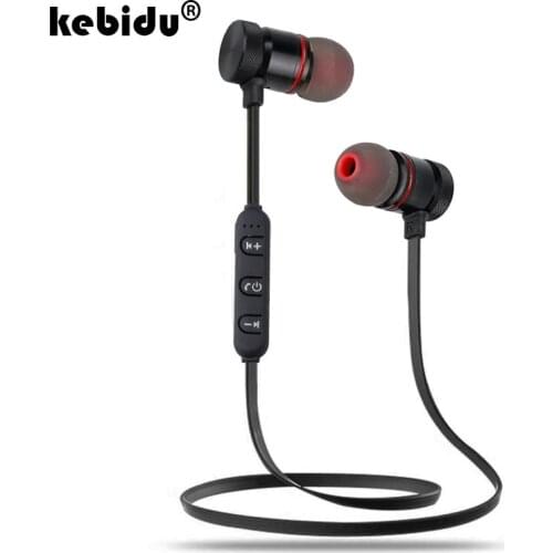 Kebidu New Magnetic Earpieces SweatProof Sport Bluetooth Earphone Wireless Stereo Earbuds With Microphone For IPhone Android