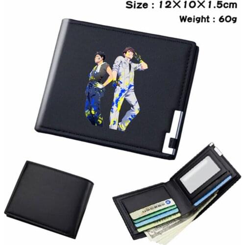 Short Wallet Anime Haikyuu!! PU Bifold Teenger Card Holder Student Casual Note Compartment Mens Womens Black Wallet