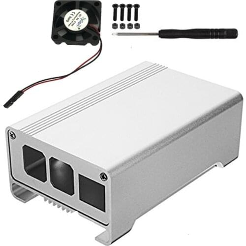 Raspberry Pi 3Generation Metal shell Raspberry Pi 3 aluminum alloy box Thermal protection shell with coolling fan for RPI 3/3B