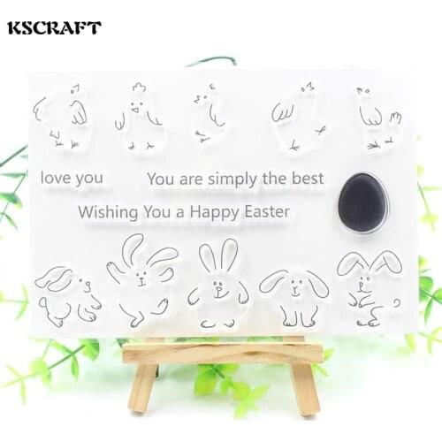 KSCRAFT Happy Easter Transparent Clear Silicone Stamps for DIY Scrapbooking/Card Making/Kids Fun Decoration Supplies 159